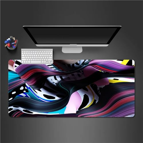 QiHon Gaming Mauspad XXL Lila Schwarz Rot Großes Mauspad Schreibtischauflage mit Vernähte Kanten Einer speziellen Oberfläche verbessert Geschwindigkeit und Präzision 1000x500x3mm