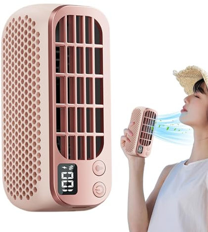 Ventilateur de refroidissement sans pales - Ventilateur portable sans pales - Léger et silencieux - 5 vitesses de vent - Veilleuse - Chargement USB - Ventilateur de table sans pales pour salon,
