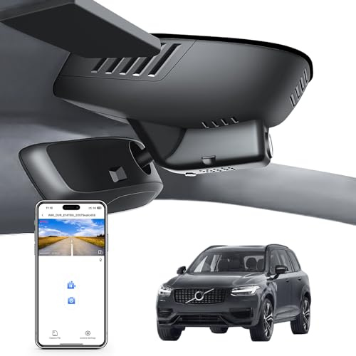 MANGOAL 4K UHD 2160P Dash Cam, Integrerat OEM-utseende Dashcam, Anpassad för Volvo XC90 2023 2024 2025 2026 (Modell B), B5 B6 T8, Loopinspelning, G-Sensor, WiFi & App, Lätt att installera, 64 GB kort