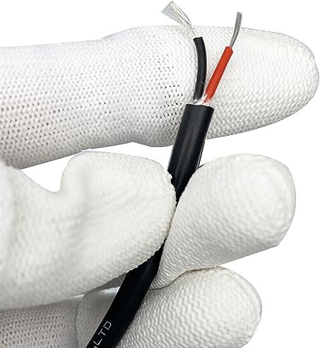 Pangyoo Fil électrique Ligne de gaine d'information à 2 cœurs, câble en Silicone Extra souple, câble résistant aux hautes températures, fil de puissance multicœur en Silicone(1.5meter,2core 1.5mm2 15A