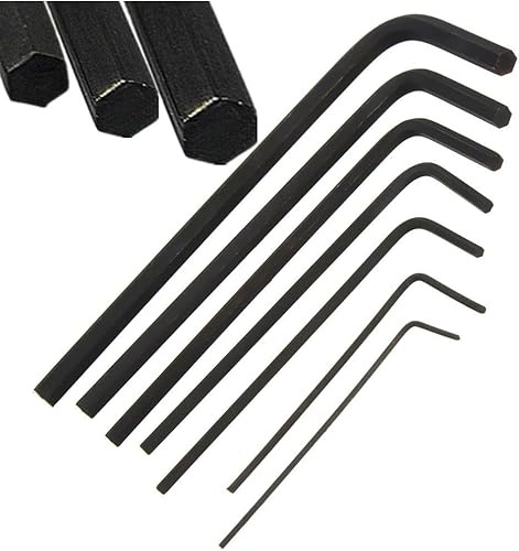 Galepromot 7 Pcs Black Mini Micro Hexagon Hex Allen Key Set Wrench Screwdriver Tool Kit Hand Tools