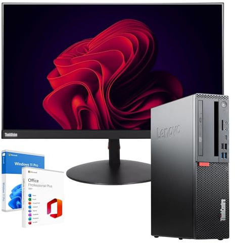Lenovo Poste de bureau complet PC de bureau Intel Core i5-8400 | RAM 16 Go | SSD 512 Go | moniteur 27 ThinkVision c27-40 FullHD Win 11 OFFICE 2021 Professional Garantie 36 mois
