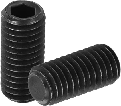 sourcing map Gewindestifte mit Innensechskant, M10 x 20 mm, 304 Edelstahl, flache Spitze, Madenschrauben für Türgriffe, Reparatur, Lampen, Schwarz, 20 Stück