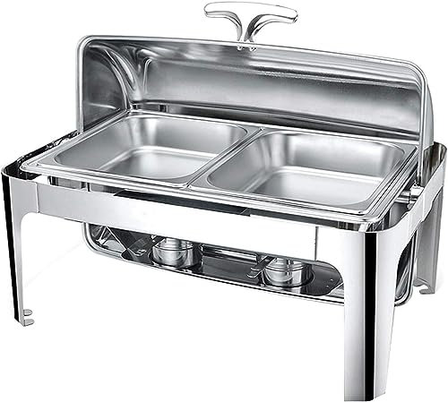 QXIWAOE Calentador de Alimentos eléctrico Chafing Dish Chafer Chafing Dish Servidores y Calentadores de Buffet rectangulares comerciales: Mantenga la Comida Fresca y Deliciosa - 9L (B)