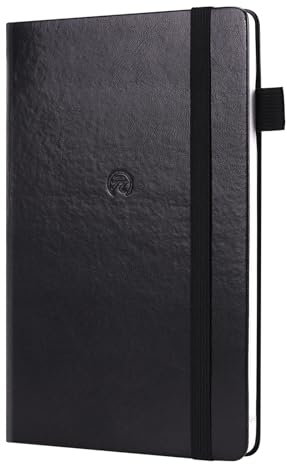 Yuan Smart Notebook, Smart Writing System,Smartes Notizbuch mit festem Einband, Smart-Schreibsystem, linierten Seiten und elastischem Verschluss, 13 x 21cm, Schwarz