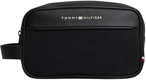Tommy Hilfiger TH Foundation WASHBAG AM0AM13747 - Bolsa de Lavado para Hombre, Color Negro (Negro), Talla única