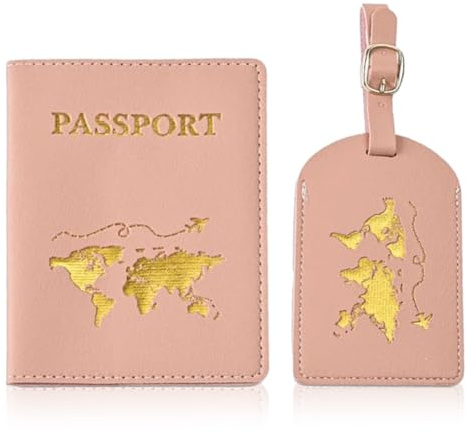 Custodia per Passaporto, Pacchi Etichette per Bagagli e Valigie, Custodia Passaporto, Cover Portafoglio da Viaggio per Viaggio di Lavoro, Rosa
