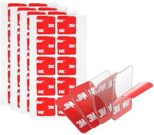3M Pads Adesivi Biadesivi VHB ad alta Resistenza 25 MM x 25 MM 40 Pezzi Trasparenti 4905 Spessi 0,6 MM Quadrati Nastro di Montaggio in Schiuma Adesivo Forte per Decorazioni Auto Casa Ufficio Loghi