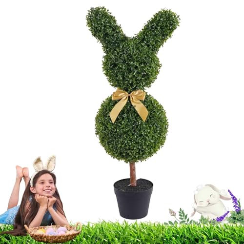 MYDZSWZX Formschnitt Baum In Form Eines Osterhasen, Formschnitt Pflanze Aus Buchsbaum In Form Eines Osterhasen for Die Dekoration Im Innen- Und Außenbereich des Hauses Und Der Veranda.(B1)