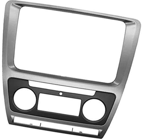 MKVAXR Pannello stereo radio 2 Din Car Refitting DVD fascia Frame, for Octavia, Kit di montaggio su cruscotto Cornice Fascia audio Pannello stereo radio DVD CD Pannello cruscotto autoradio(BLACK Auto