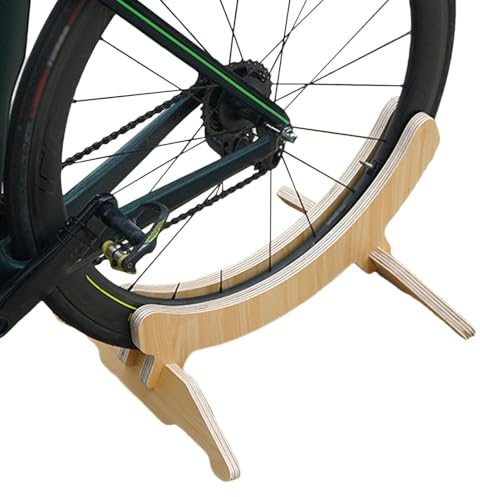 Bodenstation – Fahrrad-Aufbewahrungsregal aus Holz, Fahrradhalterung für den Innenbereich | Organizer für Mountainbike- und Rennradreifen, schwerer Fahrradträger, universelles Design