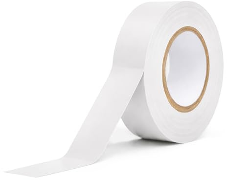 WINSOME Electrical Tape Pack of 1 | 20m X 19mm Waterproof Insulation Tape for Electric Wires & Cables | Strong & Sticky Electrician’s Tape for Preventing Short Circuits (White)