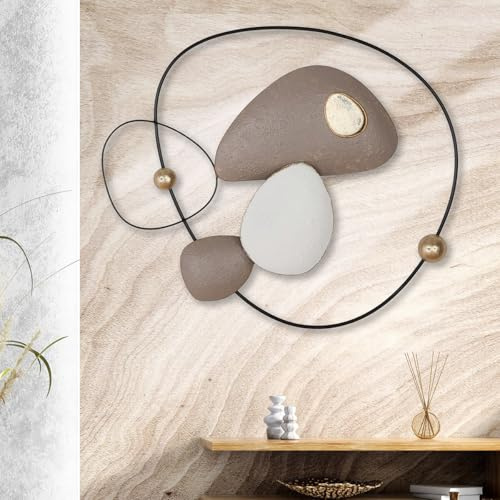 Casablanca modernes Design Endoso Wall Relief Metal Gloss Textured Beige 52 x 60 x 5 cm