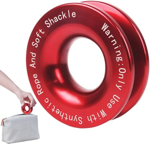 Kit d'anneaux d'arrachement | Récupération Hors Route | Capacité de 18,6 kg avec Manille Souple et Fonction de poulie | Ensemble d'outils de treuil antirouille Robuste pour remorquage de véhicule