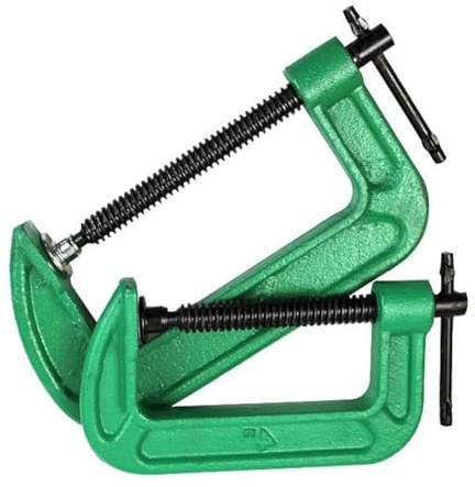 Niceminiwall Professional 4-Inch C-Clamps Heavy Duty Steel Workshop Clamps with Non-Slip Swivel Pads Quick Release T-Handle for Woodworking Welding Construction Projects 2 Pack