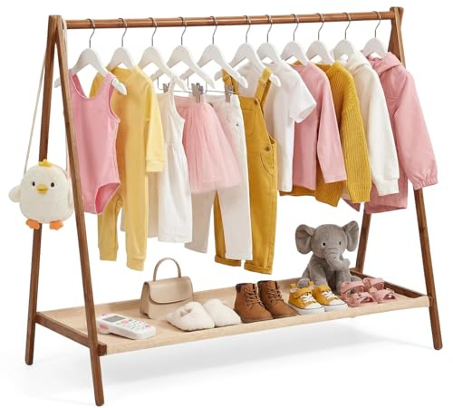 Warmiehomy Clothes Rail, Kids Wardrobe Clothing Rail Dress Up Rail