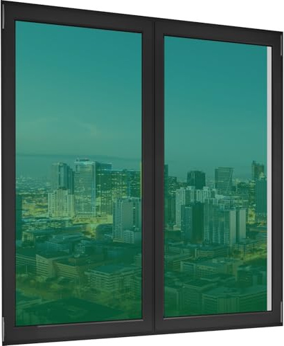 Fensterfolie Selbsthaftend Blickdicht 75 x 200 cm mit Uv-Schutz Und Hitzeschutz Blendschutz Fenster Tönungsfolie Anti UV Sonnenschutzfolie für Haus Geschäfte Büro, Grün