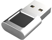 USB Fingerprint Reader, Biometric Security Key for Windows 10/11 Laptop PC | 360°touch scanner, intelligent self-learning tech, sturdy zinc alloy, stores 10 fingerprints per account, plug & play