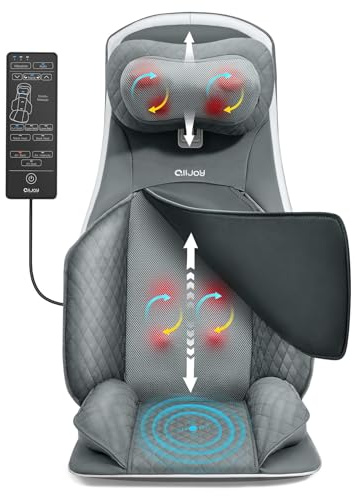 ALLJOY Massage Seat Cover, Shiatsu Massage Seat Cover for Neck, Shoulder | Kneading, Rolling, Vibration, Air Compression Massage, Heat Function, for Home & Office