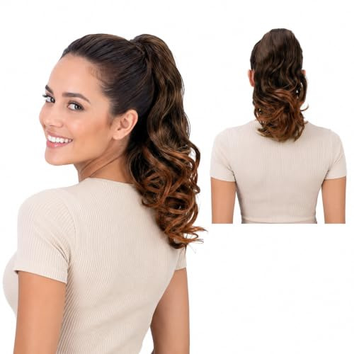 CAISHA 2in1 Zopf Haarteil Pferdeschwanz Butterflyclip Braun H308