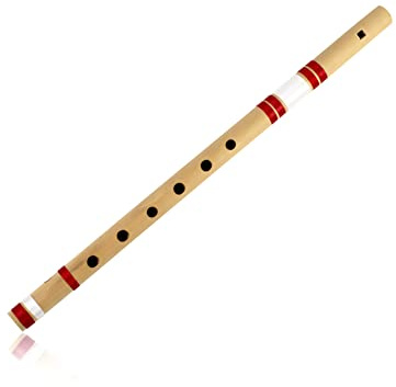 17 Inch Authentic Indian Wooden Bamboo Flute in 'G' Key Fipple Woodwind Musical Instrument Recorder Traditional Bansuri Handcrafted Novelty Decoratives & Collectibles