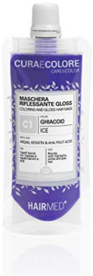HAIRMED - Cura e Colore - Maschera Riflessante Capelli - Bagno di Colore Senza Ammoniaca - Gloss C1 - Ghiaccio - 40 ml