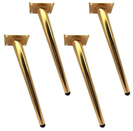 4 Stück Möbelfüße Eisen Golden Möbelfüsse Konisch Schräg Möbelbeine Metall Füße für Möbel für Kaffeetisch Fernsehschrank Sofa Lehrstuhl Schrank Badezimmerschrank Ersatzkabinettfüße(20cm)