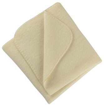Engel Natur, Baby Fleece Decke mit Muschelkante, 100% Wolle (kbT) (80x100 cm, Natur)