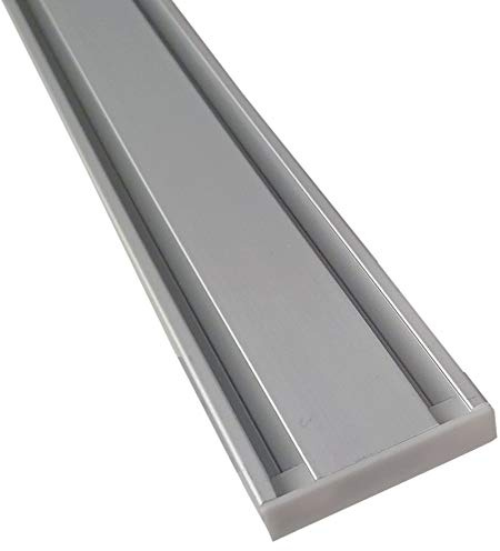 Vorhangschiene Aluminium - Silber 2 Lauf 120cm - Flache Gardinenschiene (7mm) - inkl. Vorhanggleiter
