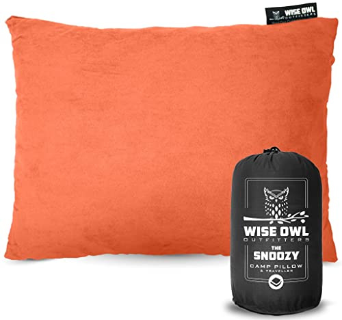 Wise Owl Outfitters Camping Pillow – Memory Foam Travel Pillow for Airplane Sleeping, Hiking, Backpacking & Outdoor Use - Small & Portable for Adults, Car, Camp & Tent