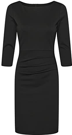 KAFFE Kleid KAsara Damen Kleid Slim Fit Festlich Elegant Cocktail 3/4 Arm XXL, Black Deep