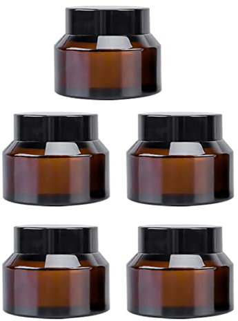 Alipis 5piezas Botella De Vidrio Marrón Frascos De Maquillaje Para Ojos Frascos De Viaje De Vidrio Para Almacenamiento De Cosméticos