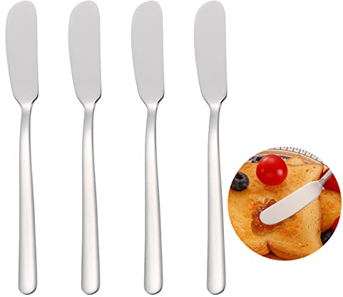 4Pcs Butter Knives Set Stainless Steel Butter Spreader Knife Cheese Knives Cream Spreader Spreader Knife for Cheese Cake Jam Dessert