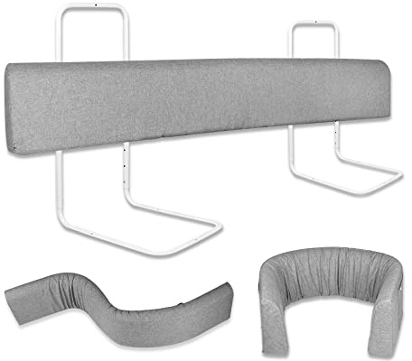 Froadp 200 cm Barnsängset, justerbar höjd, spjälsäng, halkfritt fallskydd för säng med dragkedja, formbart, softpack, säkerhetsräcke för småbarn och spädbarn