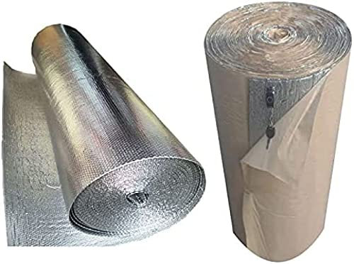 Pealihuy Isolierfolie Aluminium Dampfsperre Wände Böden Dachböden Dachböden Garagen Heizkörperschuppen Wohnwagen Boote Gewächshäuser,Ohne Kleber