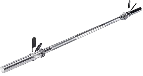 wuuhoo® Langhantelstange John - 200cm / 180 cm / 160 cm / 150 cm / 120 cm, 30mm, Stahl verchromte Hantelstange, 100kg Kapazität - Fitnessquipment für Zuhause 150cm