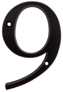 Hausnummer,Hausnummernschild 101 mm schwarze Hausnummer, Türschild, große Außenadresse, Briefkastennummern, moderne Haus- und Wohnungsschilder, Metall-Zink-Legierung ( Color : 9 , Size : 10CM_4 INCH )