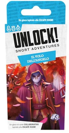 Asmodee - Freischalten! Short Adventures, Der Flug des Engels - Brettspiel mit App, Escape Room, 1-6 Spieler, 10+ Jahre, italienische Ausgabe