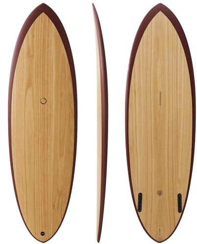nanazero Wood Skin Surfboard Hybrid HB01 Twin Egg 6'0, Durable and Light-Weight Structure