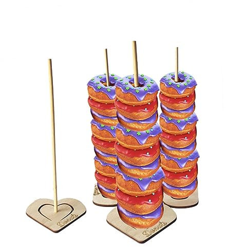 DECHOUS 3stücke Herzförmiger Donut-ständer Aus Holz Süßigkeiten-display Für Geburtstagsfeiern Hochzeiten Und Besondere Anlässe Rustikale Dekoration Für Ihre Donut-bar