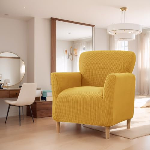 LiveGo Stretch-Sesselbezug mit Armlehnen, Elastischer Strick Spannbezug für Sessel & Polsterstühle, Universelle Passform für Wohnzimmer, Büro, Abdeckung zum Schutz vor Flecken, Haaren & Verschleiß