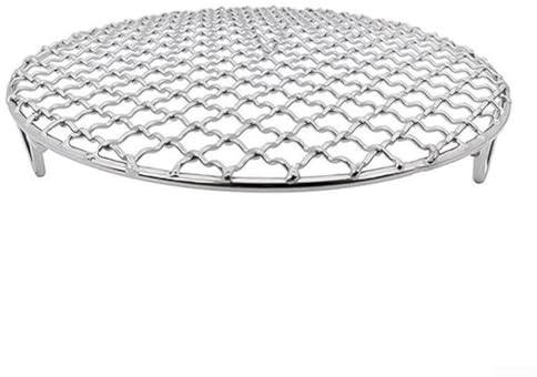 HEBEOT Rundes Grillrost aus Edelstahl, Grillgitter mit runden Beinen für Camping-Grills, Holzkohlegrills (D25 cm)