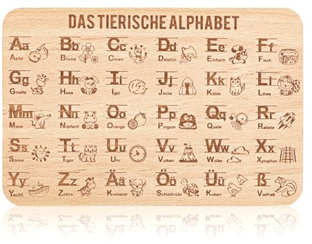 HOWAF Frühstücksbrett Einschulung zum Lernen, Frühstücksbrett ABC Frühstücksbrettchen Schulanfang Deko, Zuckertüte Inhalt Schultüte Füllung, Schulkind Geschenke zur Einschulung Junge Mädchen