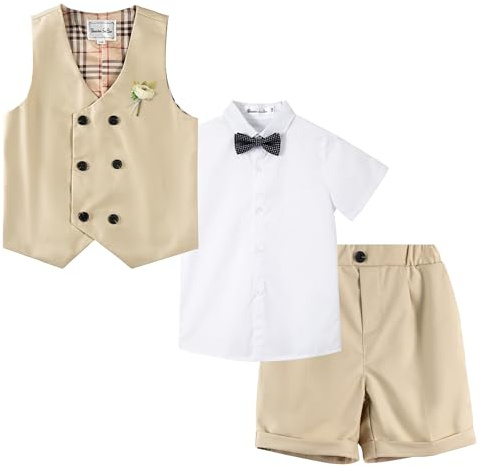 LOLANTA Barnens sommarset, korsväst kostym, kläder för födelsedag och speciella tillfällen, 2–11 år, khaki, 5-6 år