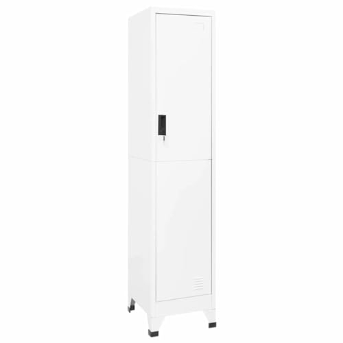 ShCuShan Schließfachschrank Weiß 38x45x180 cm Stahl SchließFachschrank Spind Organizer Garagenschrank Spind Schrank - 339772