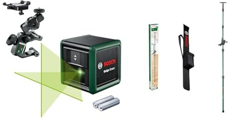 Bosch laser lignes Quigo Green avec pince universelle MM 2 + Bosch Tige télescopique TP 320