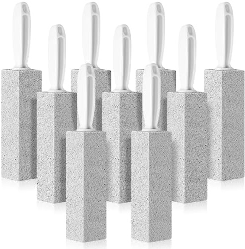 9Pcs Pumice Stone for Toilet Cleaning, Gray Pumice Stone with Handle Toilet Brush for Cleaning, Bathtubs, Grill, Kitchen Sink