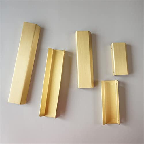 VWWJCCRO Messing unsichtbarer Griff Moderner minimalistischer Schubladenschrank Kleiderschrank Türknauf Griffe Möbel Reines Kupfer Gold zieht 1St