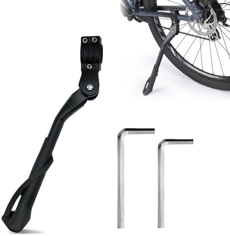 Zueyen Fahrradständer 24-29 Zoll, rutschfest Seitenständer, Höhenverstellbarer Fahrrad ständer, Gepunktete rutschfeste gummifüße, Stabil Fahrradständer, Rutschfester Hinterbauständer für Citybikes