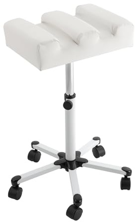 Aangeebone Verstellbarer Pediküre Hocker Maniküre Fußstütze Pediküre Hocker mit Rädern, kann in Schönheitssalons, Krankenhäusern, Fußpflegegeschäften, Salons, SPAs (Weiß)